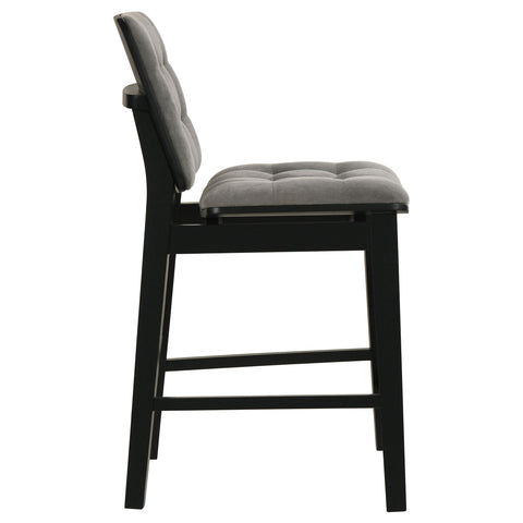Ervine Upholstered Counter Chair Grey and Black (Set of 2)