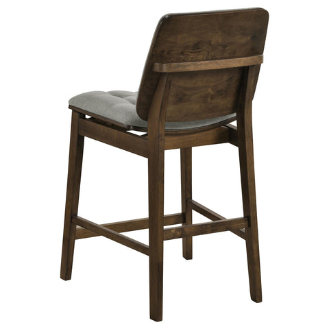 Ervine Upholstered Counter Chair Grey and Walnut (Set of 2)