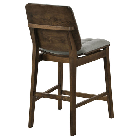 Ervine Upholstered Counter Chair Grey and Walnut (Set of 2)