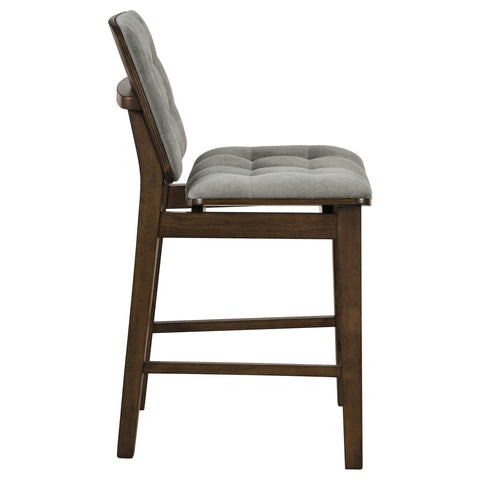 Ervine Upholstered Counter Chair Grey and Walnut (Set of 2)