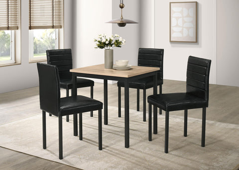 Brennan 5-piece Space Saving Rectangular Dining Table Greige Oak