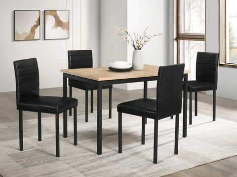 Brennan 5-piece Rectangular Dining Table Greige Oak