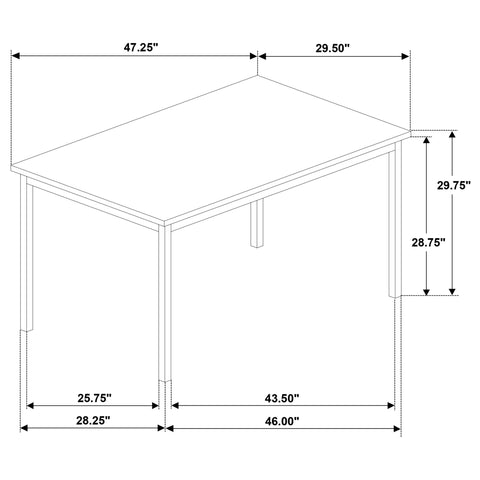 Brennan Rectangular 47-inch Dining Table Greige Oak