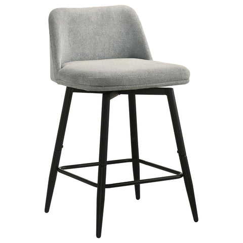 Mossbrook Fabric Upholstered Swivel Counter Chair Grey (Set of 2)