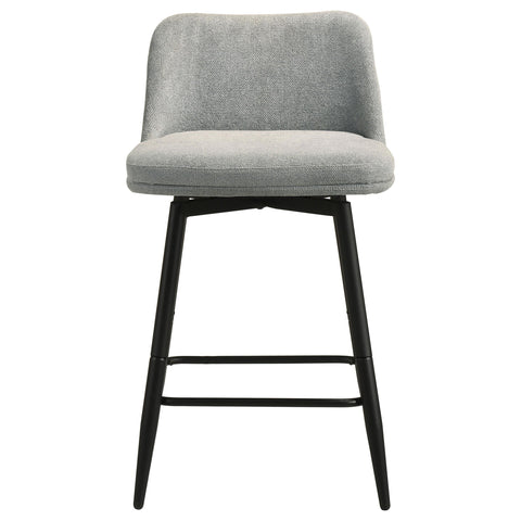 Mossbrook Fabric Upholstered Swivel Counter Chair Grey (Set of 2)