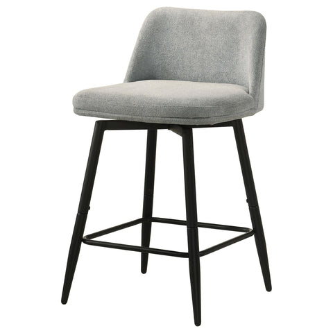 Mossbrook Fabric Upholstered Swivel Counter Chair Grey (Set of 2)