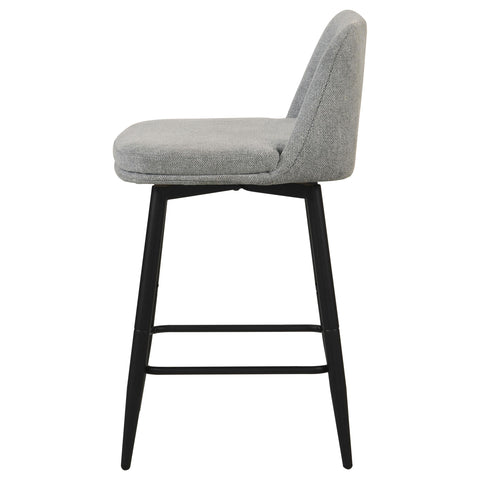Mossbrook Fabric Upholstered Swivel Counter Chair Grey (Set of 2)