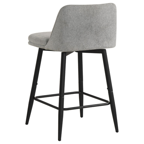 Mossbrook Fabric Upholstered Swivel Counter Chair Grey (Set of 2)