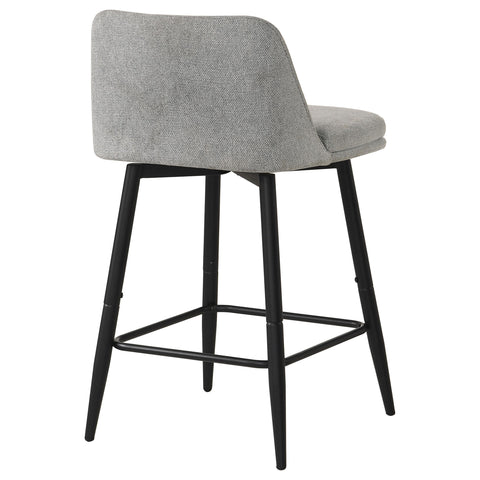 Mossbrook Fabric Upholstered Swivel Counter Chair Grey (Set of 2)