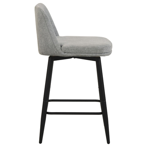 Mossbrook Fabric Upholstered Swivel Counter Chair Grey (Set of 2)
