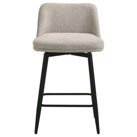 Mossbrook Fabric Upholstered Swivel Counter Chair Slate Brown (Set of 2)