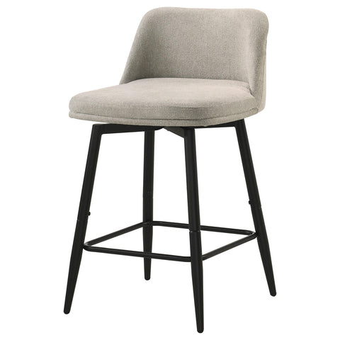 Mossbrook Fabric Upholstered Swivel Counter Chair Slate Brown (Set of 2)