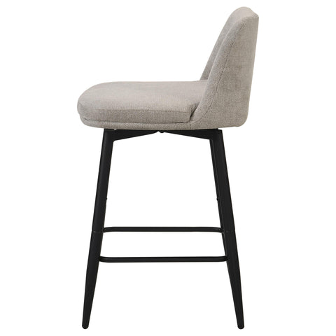 Mossbrook Fabric Upholstered Swivel Counter Chair Slate Brown (Set of 2)