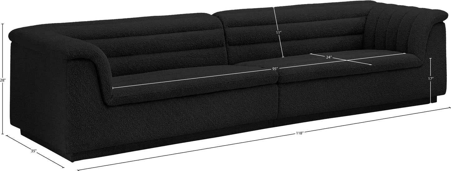 dillard black boucle fabric modular sofa s119