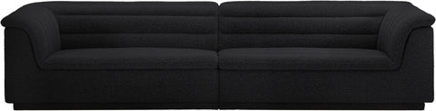 Dillard Black Boucle Fabric Modular Sofa S119