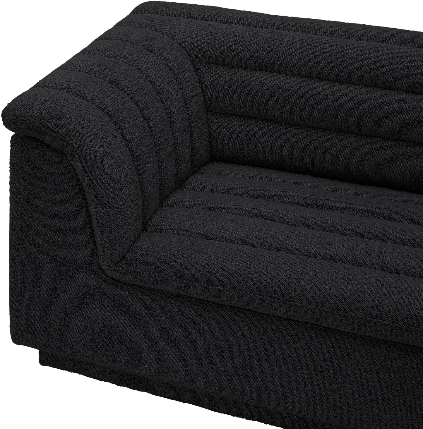 dillard black boucle fabric modular sofa s119