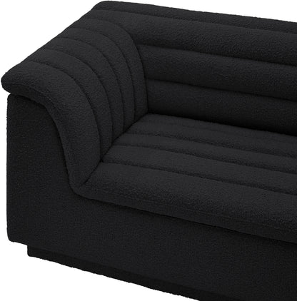 Dillard Black Boucle Fabric Modular Sofa S119