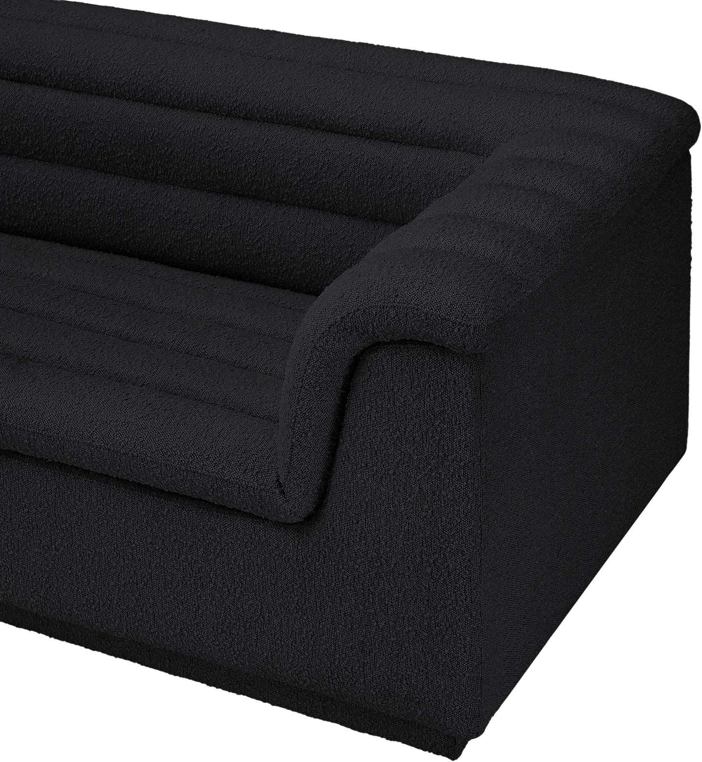 dillard black boucle fabric modular sofa s119