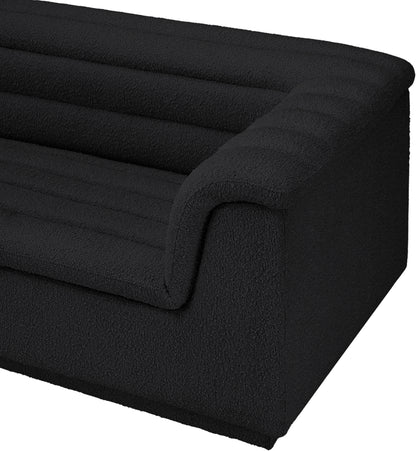 Dillard Black Boucle Fabric Modular Sofa S119