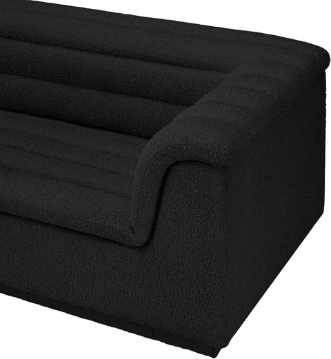 Dillard Black Boucle Fabric Modular Sectional Sectional