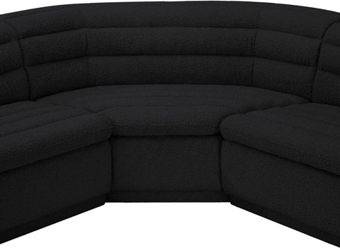 Dillard Black Boucle Fabric Modular Sectional Sectional