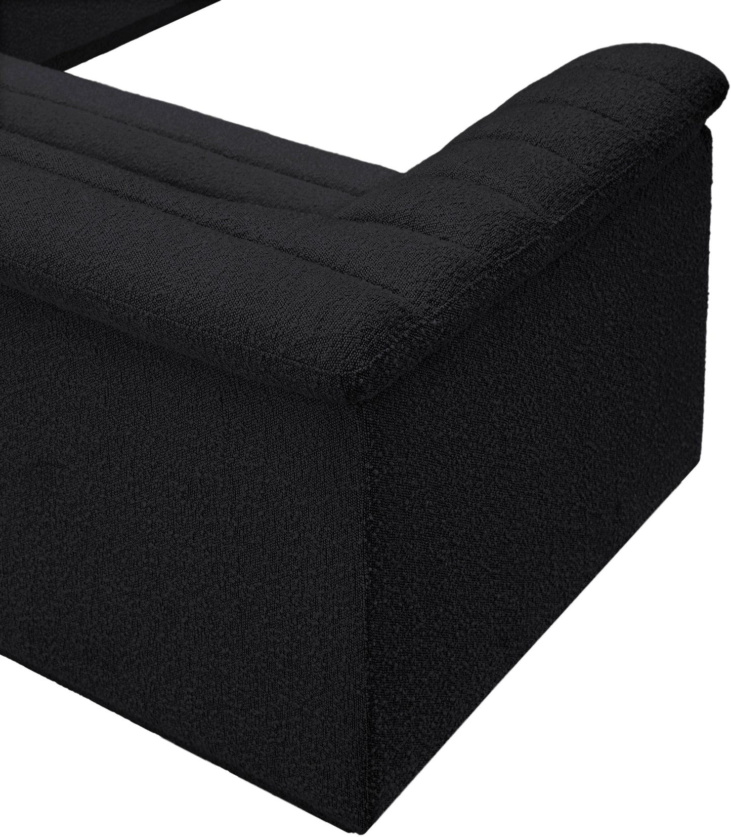 dillard black boucle fabric modular sectional sectional