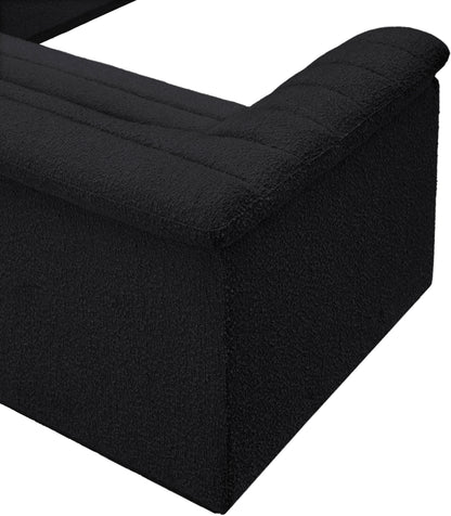 Dillard Black Boucle Fabric Modular Sectional Sectional