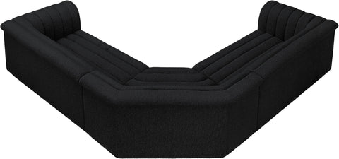 Dillard Black Boucle Fabric Modular Sectional Sectional
