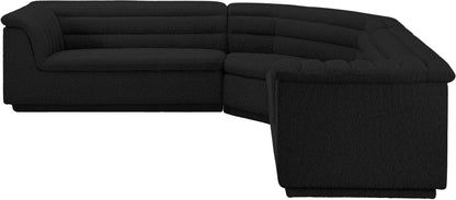 Dillard Black Boucle Fabric Modular Sectional Sectional