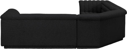 Dillard Black Boucle Fabric Modular Sectional Sectional