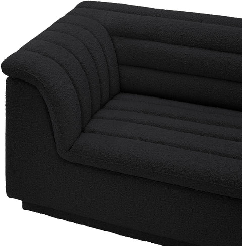 Dillard Black Boucle Fabric Modular Sectional Sectional