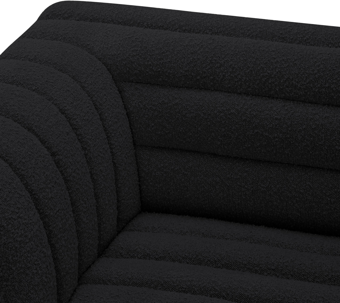 dillard black boucle fabric modular sectional sectional