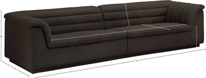 Dillard Brown Boucle Fabric Modular Sofa S119