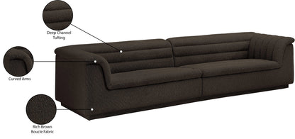 Dillard Brown Boucle Fabric Modular Sofa S119