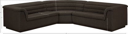 Dillard Brown Boucle Fabric Modular Sectional Sectional