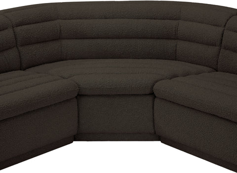 Dillard Brown Boucle Fabric Modular Sectional Sectional
