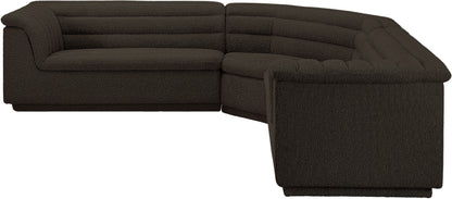 Dillard Brown Boucle Fabric Modular Sectional Sectional