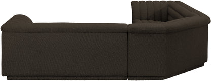 Dillard Brown Boucle Fabric Modular Sectional Sectional