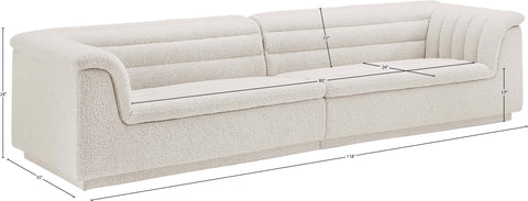 Dillard Cream Boucle Fabric Modular Sofa S119