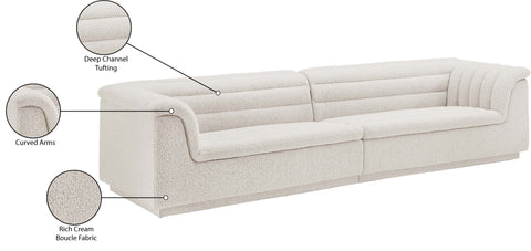Dillard Cream Boucle Fabric Modular Sofa S119