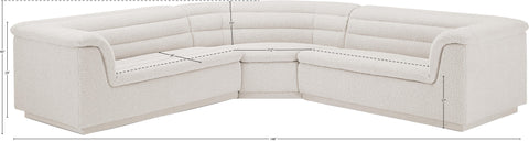 Dillard Cream Boucle Fabric Modular Sectional Sectional