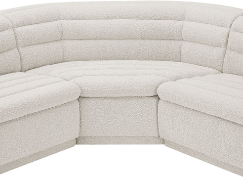 Dillard Cream Boucle Fabric Modular Sectional Sectional