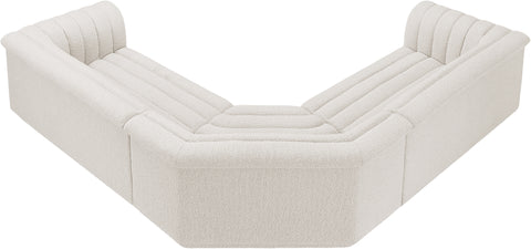 Dillard Cream Boucle Fabric Modular Sectional Sectional