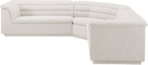 Dillard Cream Boucle Fabric Modular Sectional Sectional
