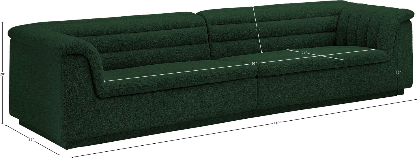 dillard green boucle fabric modular sofa s119