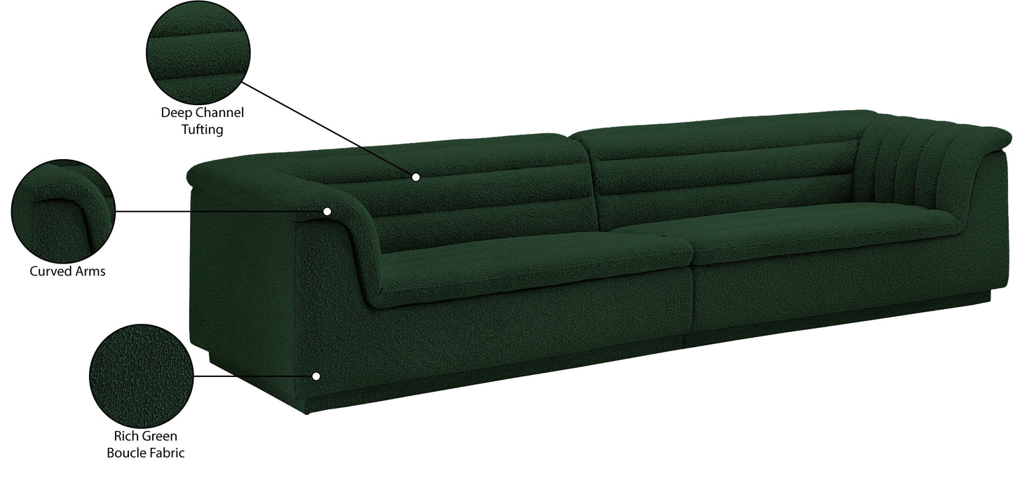 dillard green boucle fabric modular sofa s119