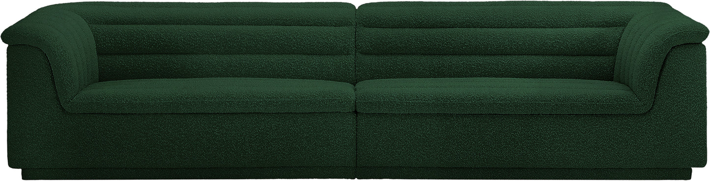 dillard green boucle fabric modular sofa s119