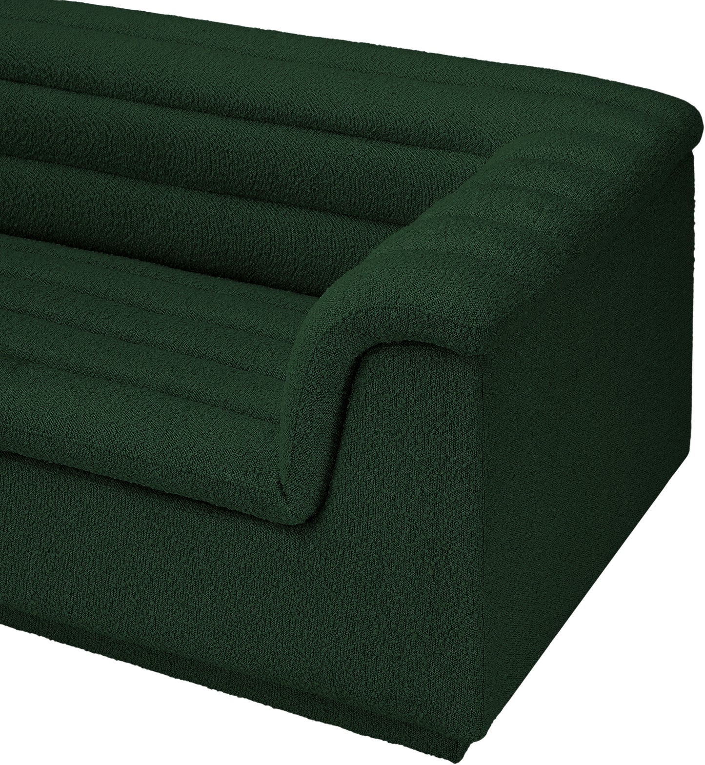 dillard green boucle fabric modular sofa s119