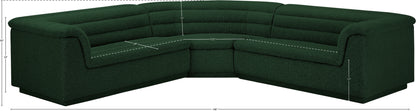 Dillard Green Boucle Fabric Modular Sectional Sectional