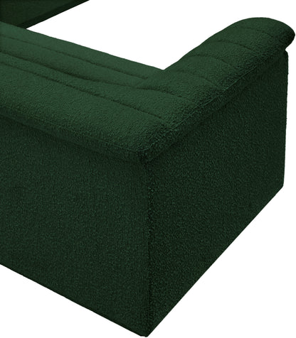 Dillard Green Boucle Fabric Modular Sectional Sectional